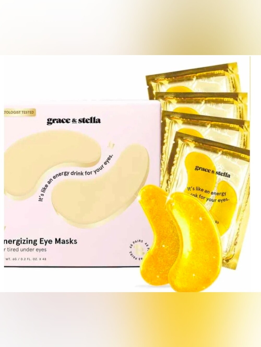 Grace & Stella Energizing Under Eye Mask - Gold - 24 Pairs